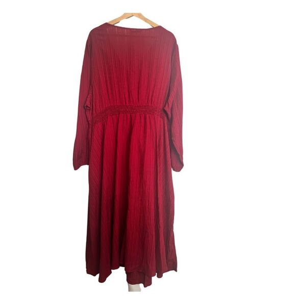 Bloomchic Long Sleeve Midi Dress Red - Picture 3 of 7